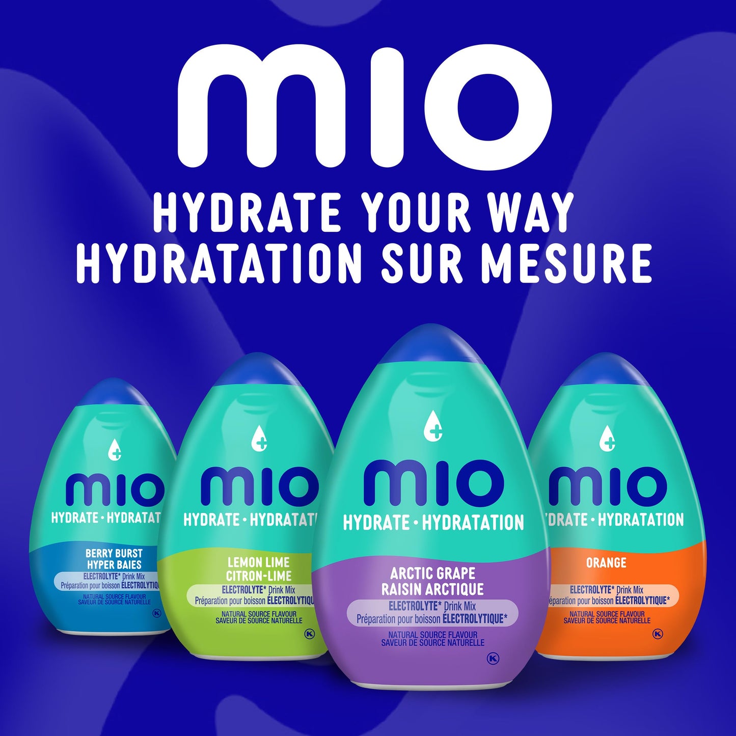 Mio Hydrate Arctic Grape Electrolyte Drink Mix, 48 mL Bottle (Pack of 12)