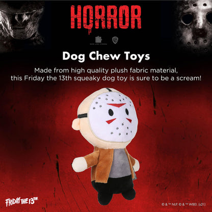 Jouet pour chien en peluche Warner BROS Horror Movies Jason Voorhees de Vendredi 13 | Jouet pour chien de taille moyenne de la collection Vendredi 13 | Jouet couineur pour chien, jouet à mâcher pour Halloween, 15 cm