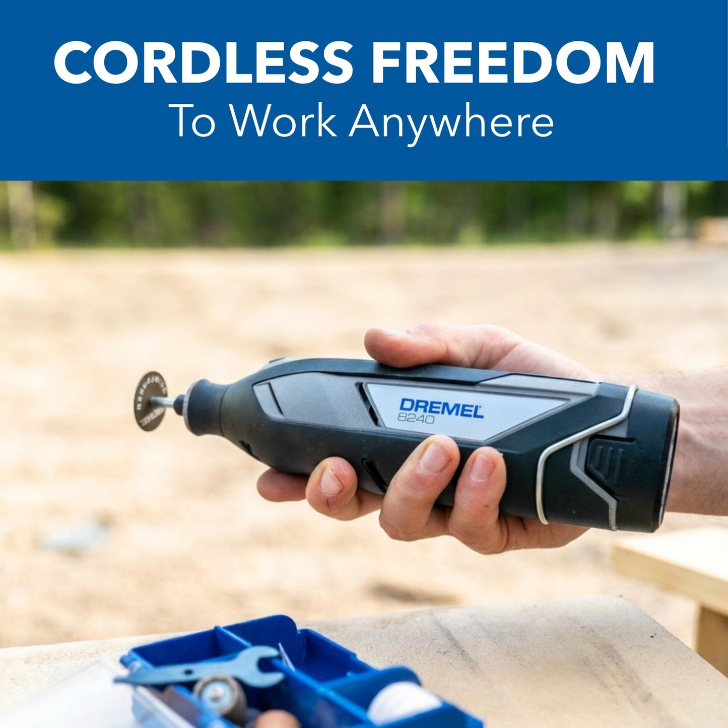 Dremel 8240-5 12V Cordless Rotary Tool Kit with Variable Speed and Comfort Grip - Includes 2AH Battery Pack, Charger, 5 Accessories, Wrench, and Tool Fabric Carry Bag Dremel