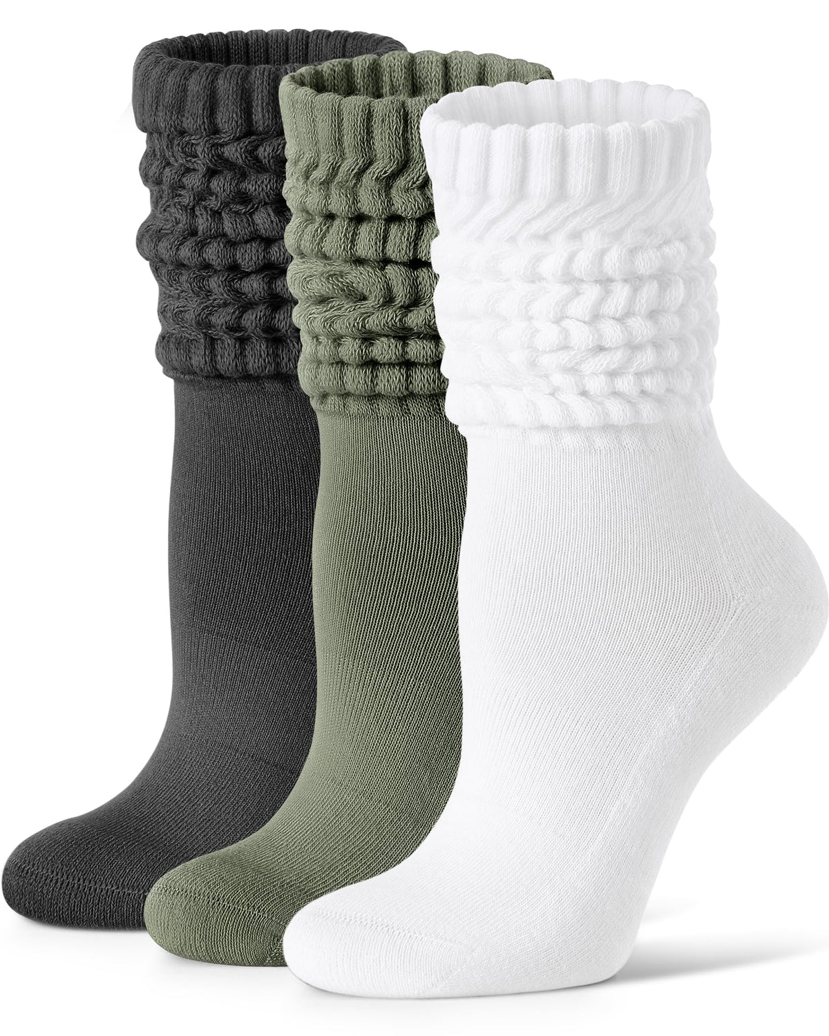 Fitrell Slouch Socks for Women, Knee High Scrunch Tube Boot Socks 3 Pairs 🍁 All In One Marketplace Canada