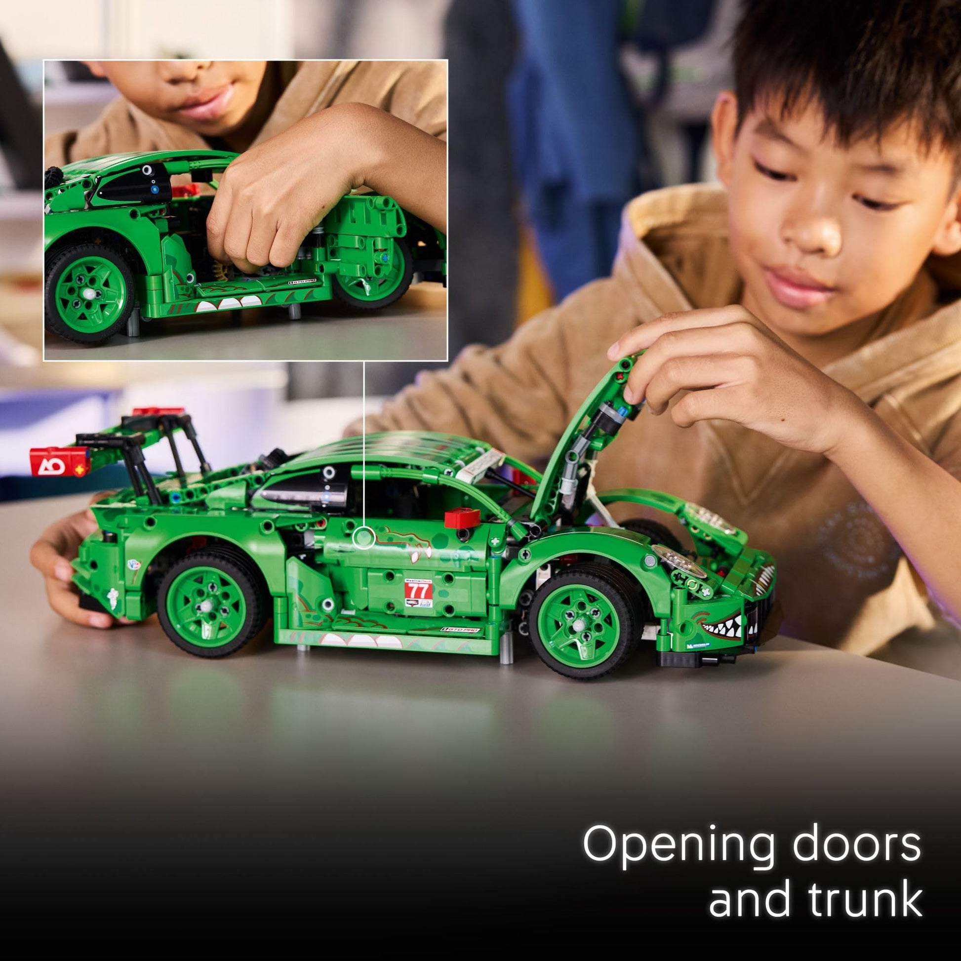 LEGO Technic Porsche 911 GT3 R Rexy AO Racing Car Building Toy for Boys & Girls - Car Toy W/Realistic Steering & 6-Cylinder Engine for Kids & Auto Fans, Ages 11+ - Gift Idea for Birthdays - 42224 LEGO