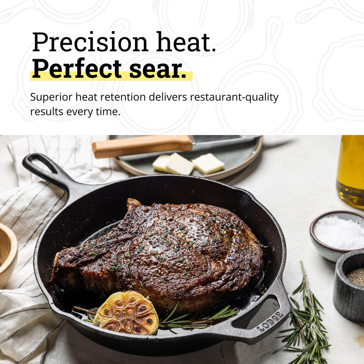 Lodge Cast Iron Skillet, Pre-Seasoned and Ready for Stove Top or Oven Use, 10.25", Black