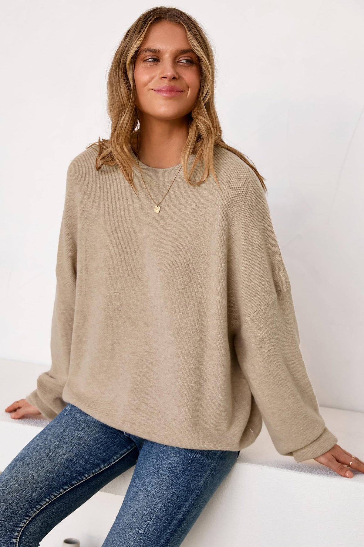 Arach&Cloz Womens Oversized Sweaters Fashion Wool Cashmere Camel M 🍁 All In One Marketplace Canada