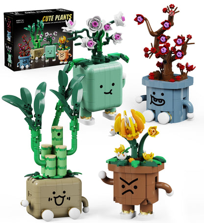 Loyratche 4 Pack Botanicals Cute Plants Building Set, 968PCS Flower Botanical Collection Building Toys for Home Office Décor Christmas Birthday Gifts 🍁 All In One Marketplace Canada