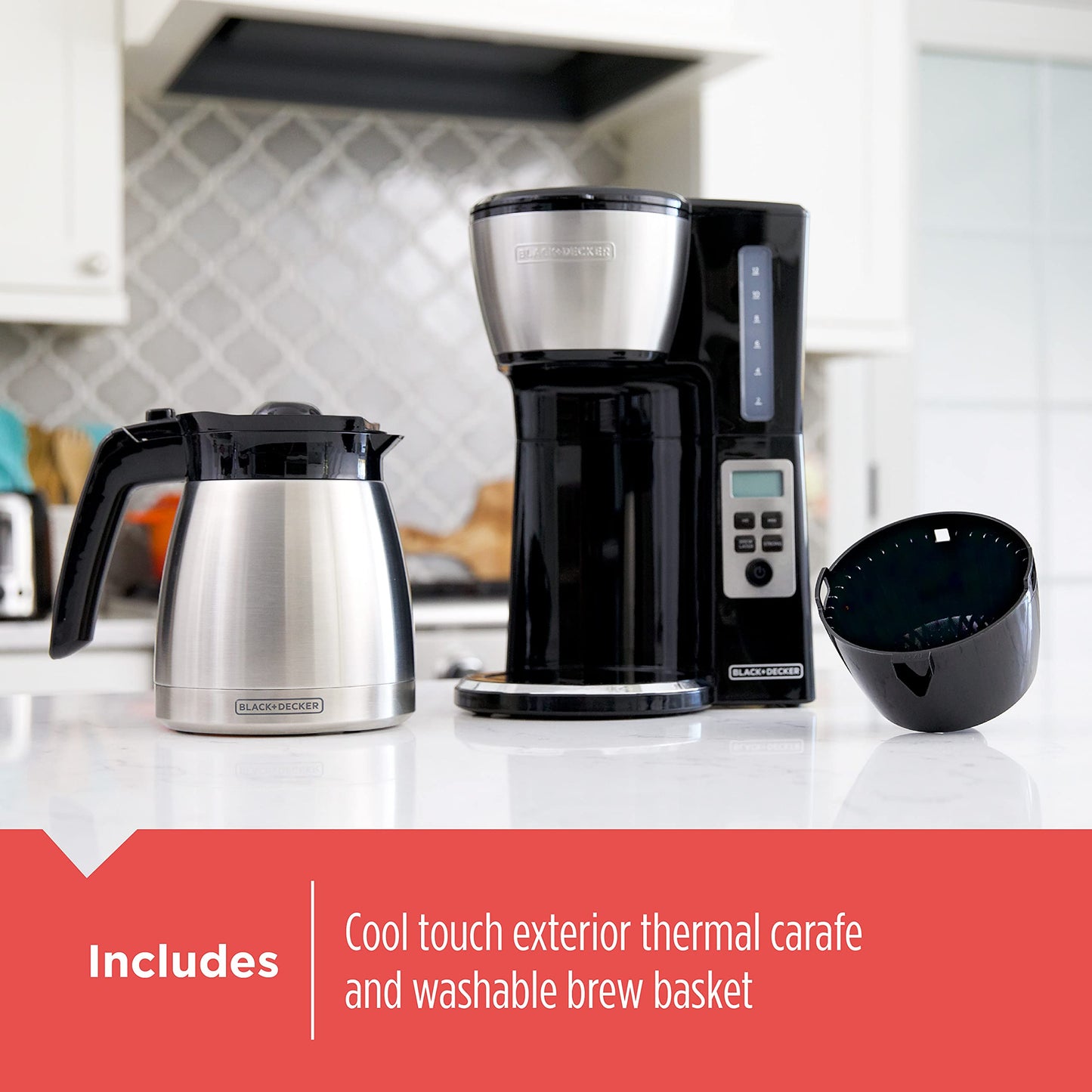 BLACK+DECKER CaféCraft 12-Cup Programmable Coffee Maker, Thermal Carafe BLACK+DECKER