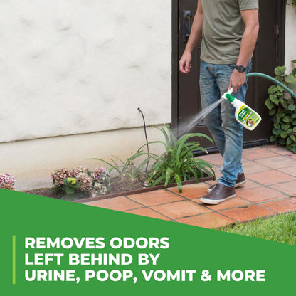 Outdoor Odor Eliminator for Pets, Dogs, Ideal for Artificial Grass & Patio (32 oz Hose End Sprayer) SIMPLE GREEN