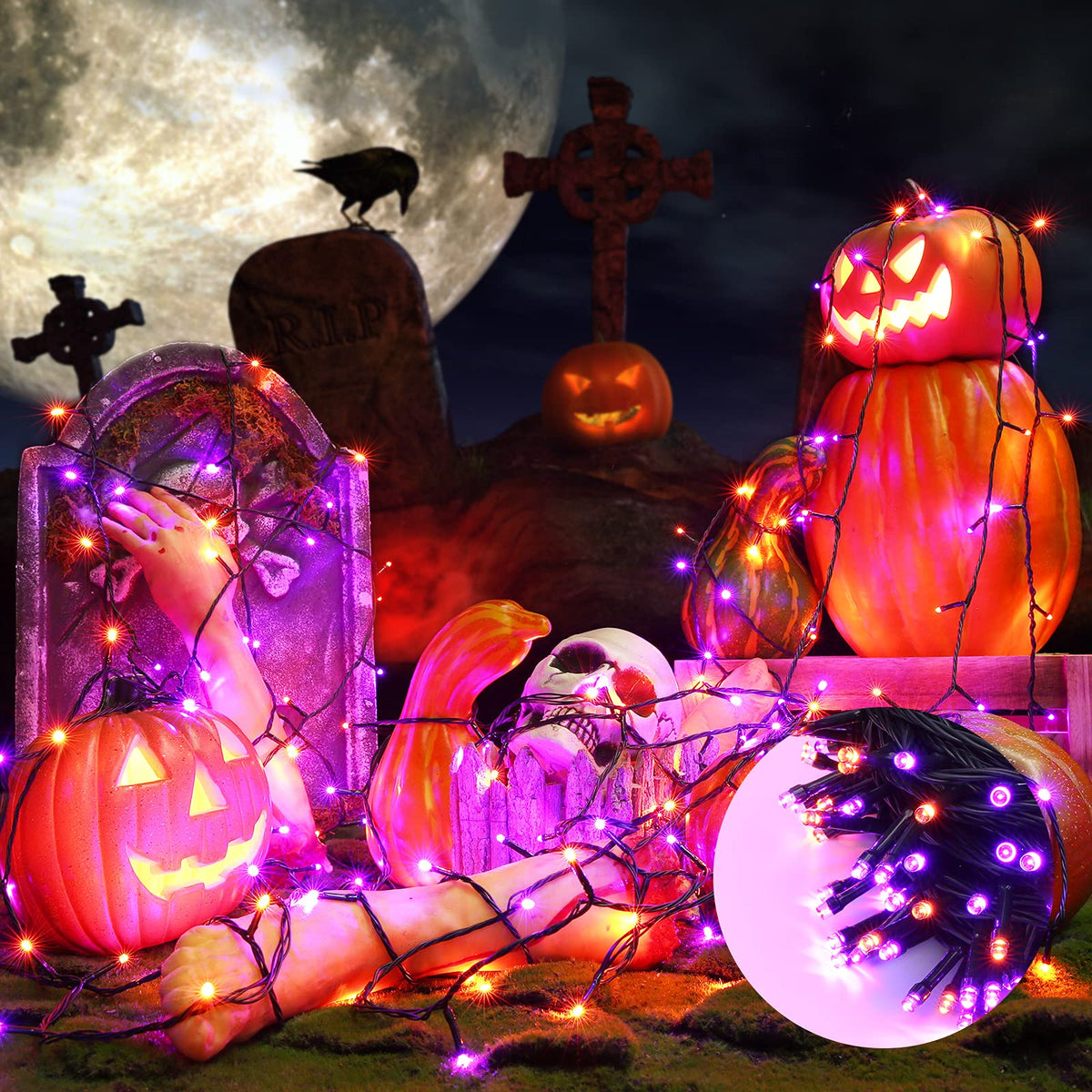 Toodour Orange & Purple Halloween Lights, 82ft Halloween String Lights 🍁 All In One Marketplace Canada