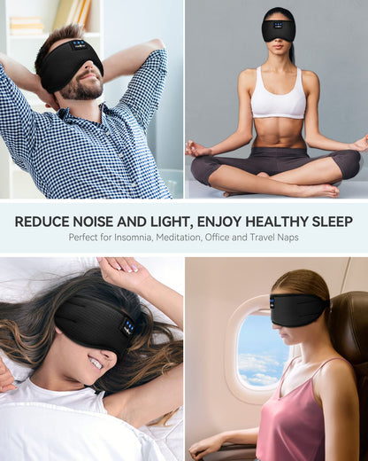 MUSICOZY Sleep Headphones Breathable Bluetooth 5.4 Headband 3D Sleeping Headphones, Wireless Eye Mask Sleep Earbuds for Side Sleeper Office Air Travel Cool Tech Gadgets Unique Gifts (Matte Black) - Available at All In One Marketplace Canada