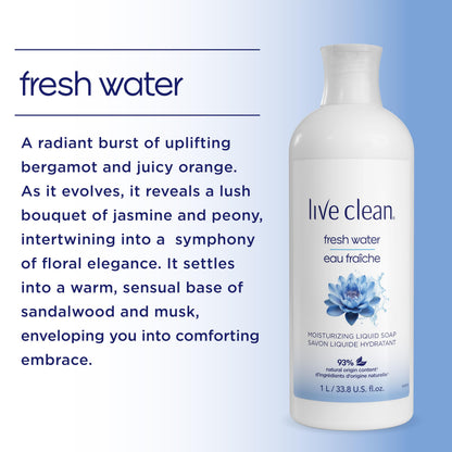 Live Clean Fresh Water Hydrating Liquid Hand Soap Refill, 4 Count 🍁 All In One Marketplace Canada