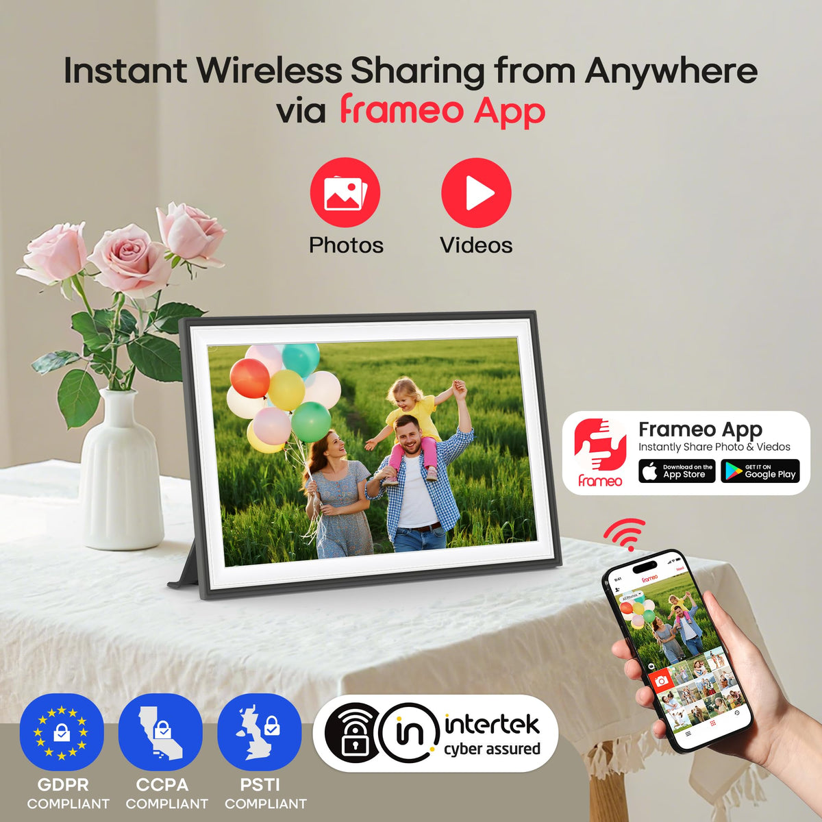 Frameo 10.1" Digital Picture Frame 32GB Storage WiFi Electronic Photo Frame 🍁 All In One Marketplace Canada
