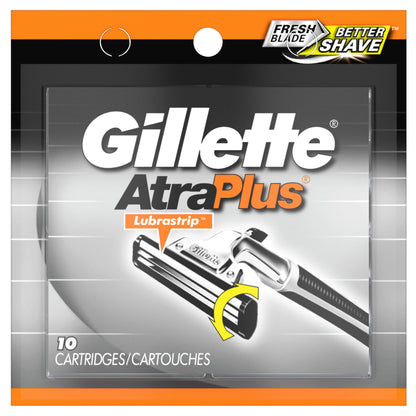 Gillette Atra Plus Razor Blade Cartridges, 10 Count