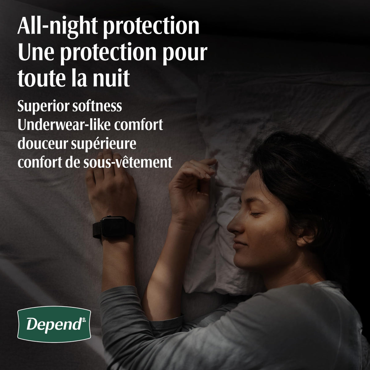 Depend Night Defense Incontinence Underwear for Women, Small, 26 Count