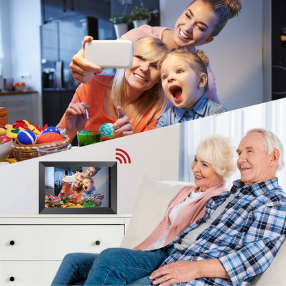 FRAMEO Digital Photo Frame 10.1 Inch, IPS Touch Screen Smart WiFi Digital Picture Frame with 32GB Storage, Wall Mountable, Auto-Rotate, Share Photos and Videos via App from Anywhere - Available at All In One Marketplace Canada