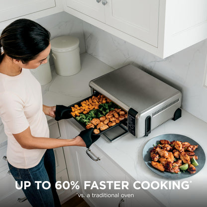 Ninja Foodi 8-in-1 Digital Air Fry Oven, Large Toaster Oven, Flip-Away for Storage, 1800W, Stainless, SP101C