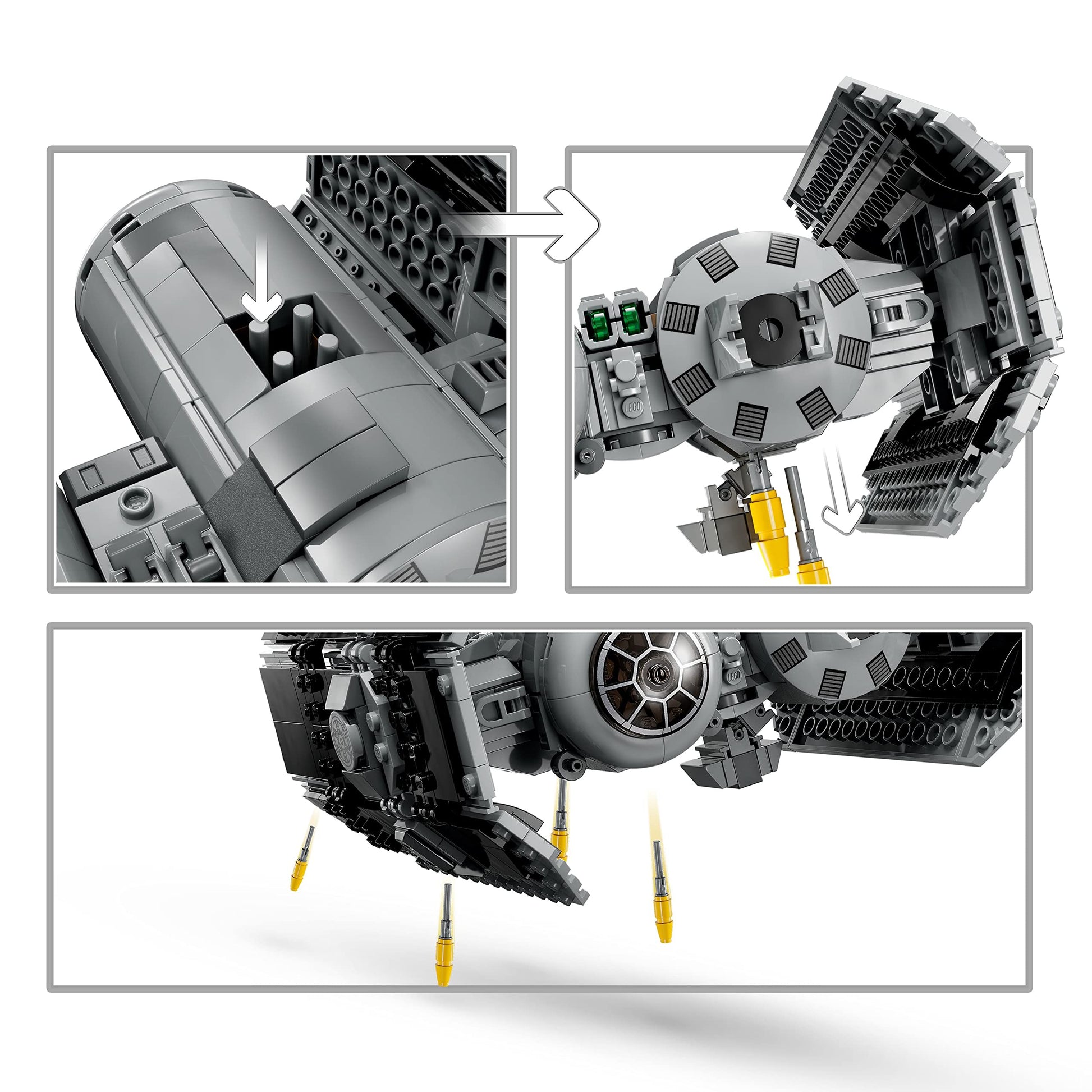LEGO Star Wars TIE Bomber Model Building Kit, Star Wars Toy Starfighter with Gonk Droid Figure, Darth Vader Minifigure and Lightsaber, Collectible Star Wars Gift for 9 Year Olds, 75347 - Available at All In One Marketplace Canada
