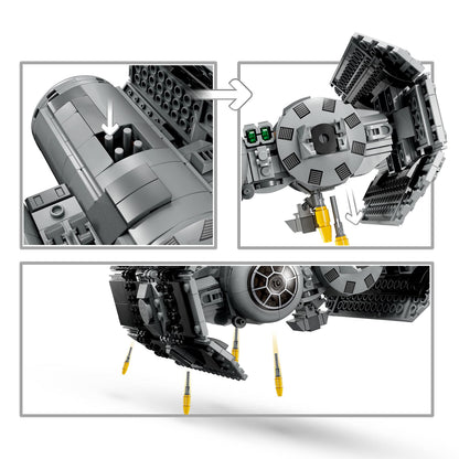 LEGO Star Wars TIE Bomber Model Building Kit, Star Wars Toy Starfighter with Gonk Droid Figure, Darth Vader Minifigure and Lightsaber, Collectible Star Wars Gift for 9 Year Olds, 75347 - Available at All In One Marketplace Canada