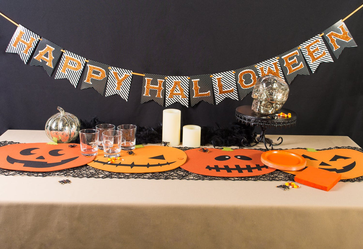 Chemin de table et sets de table Halloween DII Jack O' Lantern (lot de 4)