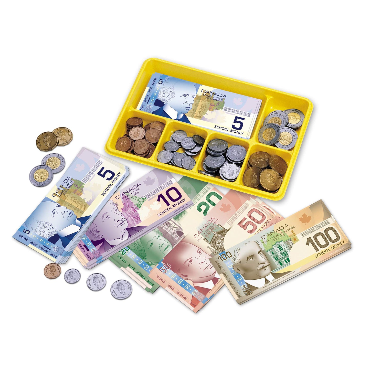 Learning Resources Canadian Currency-X-Change, Pretend Play Money for Kids, Develops Sorting and Money Skills, 211 Pieces, Ages 5+