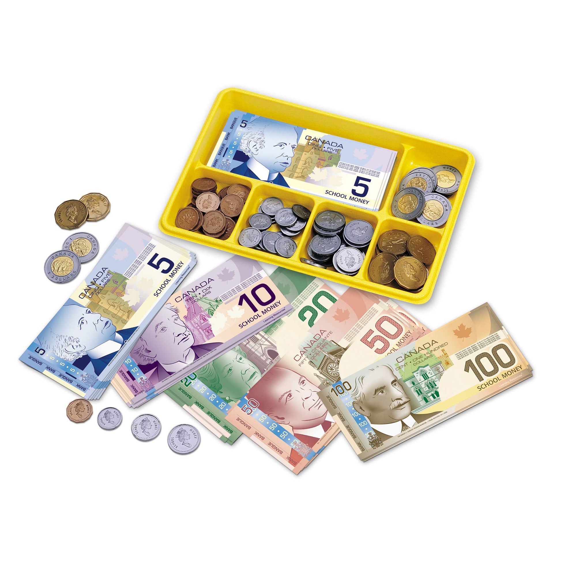 Learning Resources Canadian Currency-X-Change, Pretend Play Money for Kids, Develops Sorting and Money Skills, 211 Pieces, Ages 5+