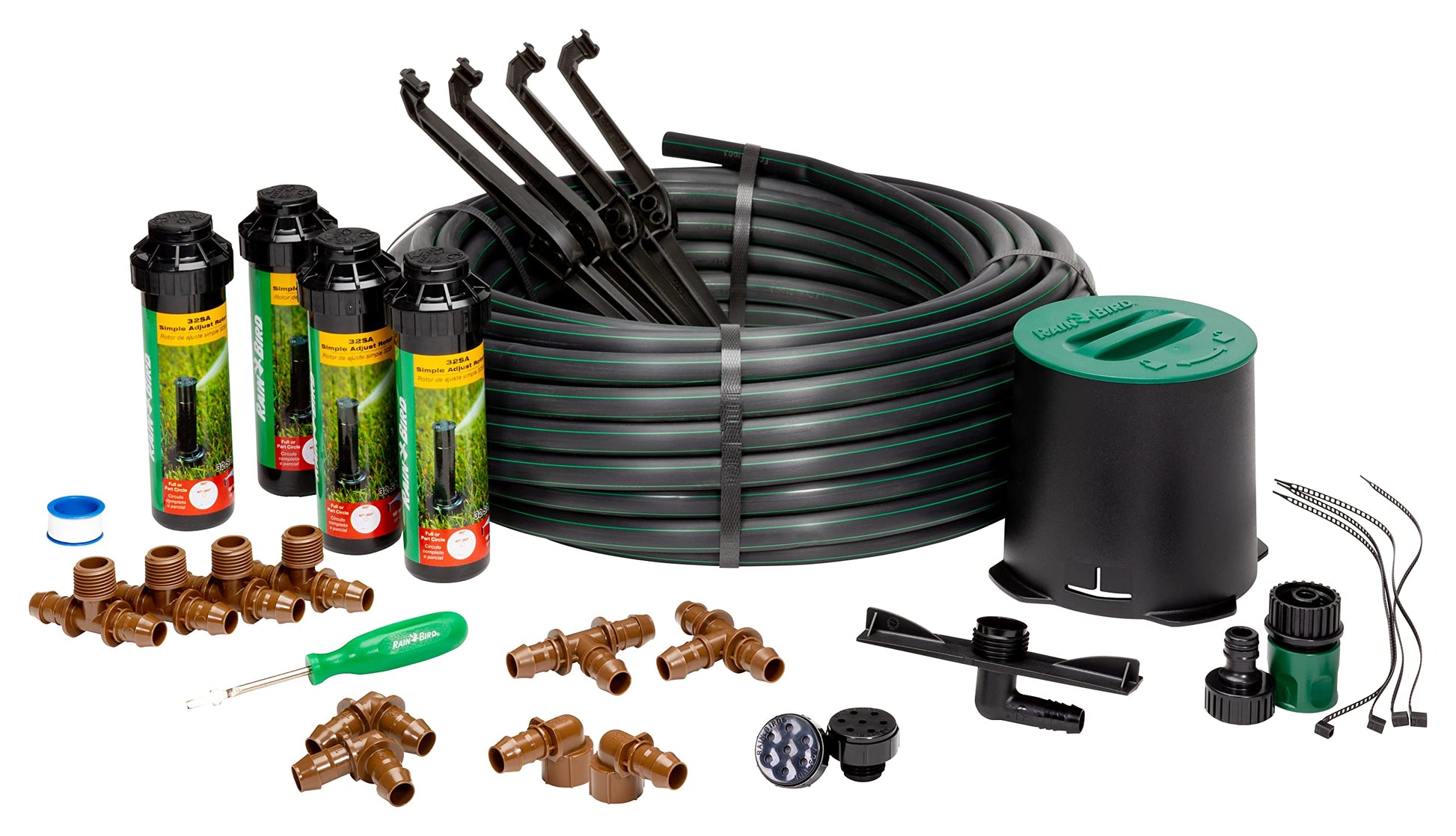 Rain Bird 32HE In-Ground Pro Rotor Pop-up Sprinkler System Kit with Click-N-Go Garden Hose Connection Rain Bird