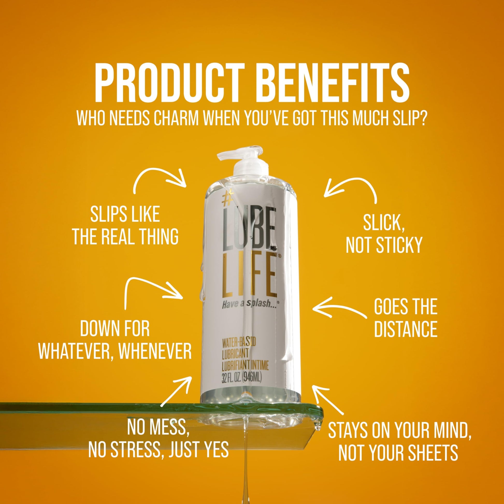 Lube Life Water Based Personal Lubricant for Men and Women Original, 32 Ounce (946 mL) - Available at All In One Marketplace Canada