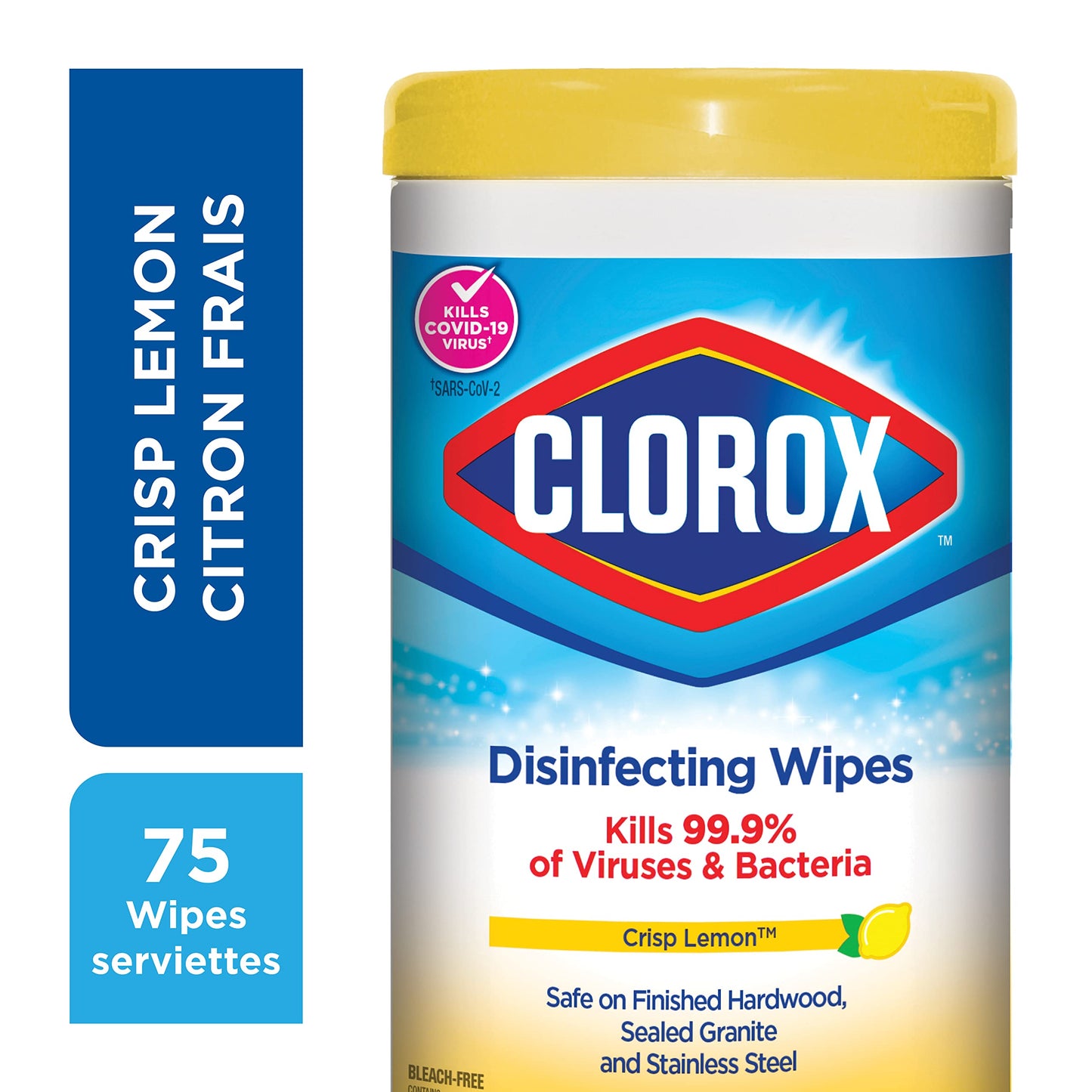 Clorox Disinfecting Wipes, Lemon Fresh, 75 Count, Multi-Pack of 6 Canisters