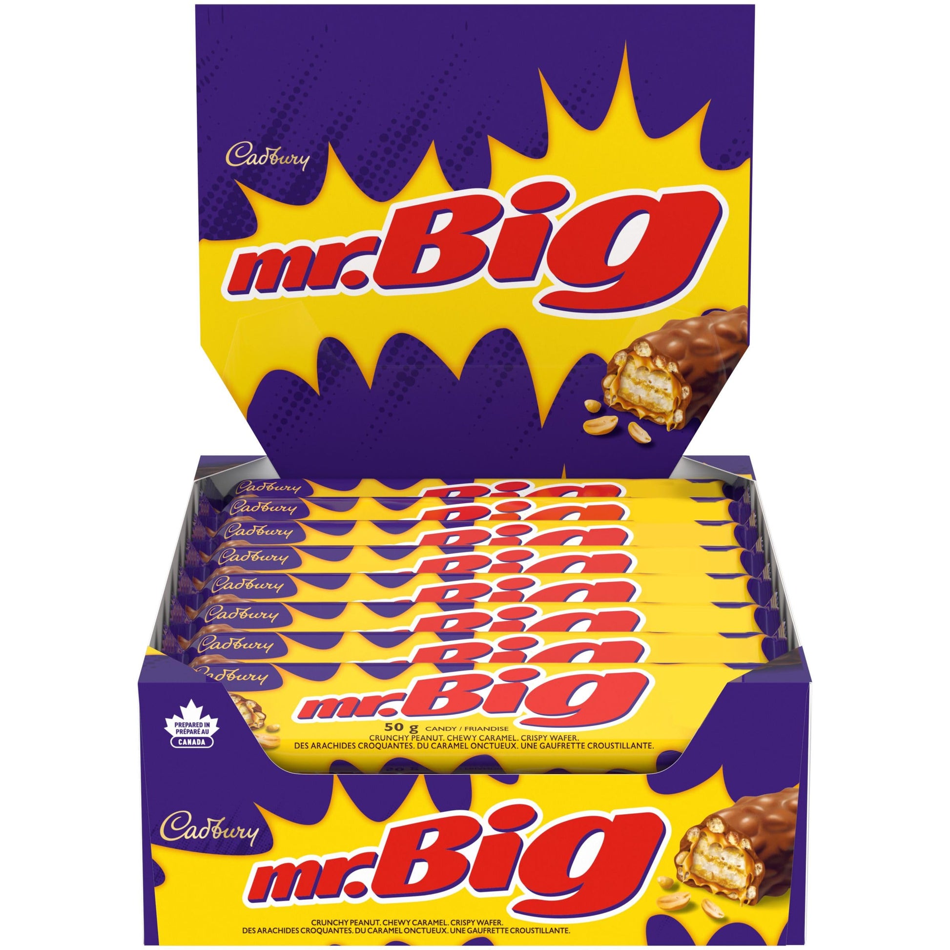 Cadbury Mr. Big 50g Chocolate Bars - 24 Pack (1.2kg) Bulk Individually Wrapped Candy