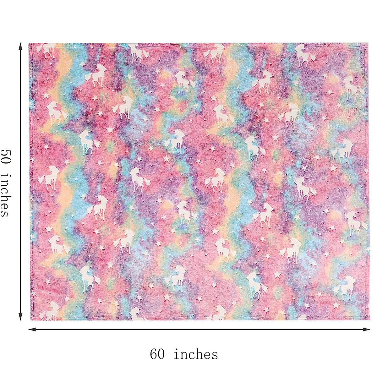 Happwow Glow in The Dark Blanket,Unicorn Blanket for Girls,Soft Throw Fuzzy Blankets Kids Rainbow Unicorn,50" x 60" Perfect for Kids Bed or Sofa,Christmas Birthday Unicorn Gifts 🍁 All In One Marketplace Canada