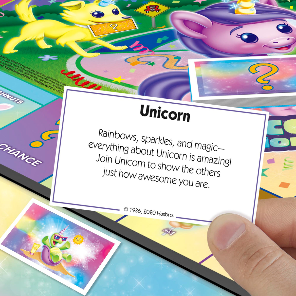 Monopoly Junior: Unicorn Edition Board Game for 2-4 Players, Magical-Themed Indoor Game for Kids Ages 5 and Up, English
