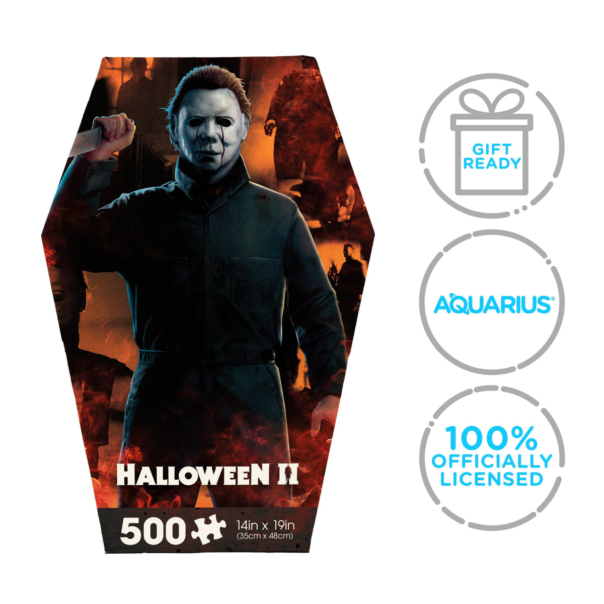 Puzzle Aquarius Halloween II 500 pièces (Puzzle de 500 pièces) - Anti-reflet - Ajustement précis - Marchandise et objets de collection sous licence officielle du film Halloween II - 35,5 x 48 cm