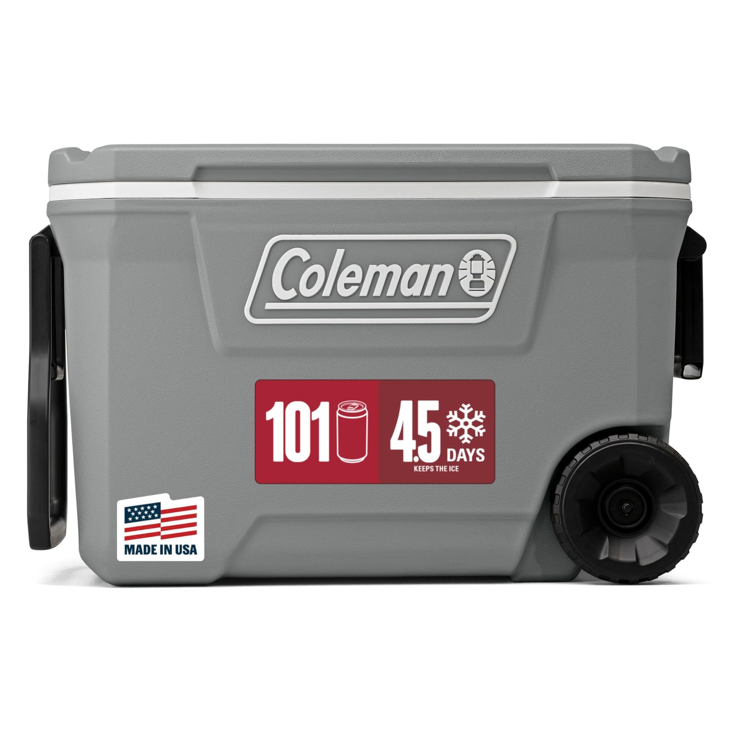 Coleman Classic Series 62-Qt Insulated Portable Cooler w/Heavy Duty Wheels, 58L Leak-Proof Wheeled Cooler w/ 101 Can Capacity, Keeps Ice for up to 5 Days, Great for Beach, Camping, Sports - Available at All In One Marketplace Canada