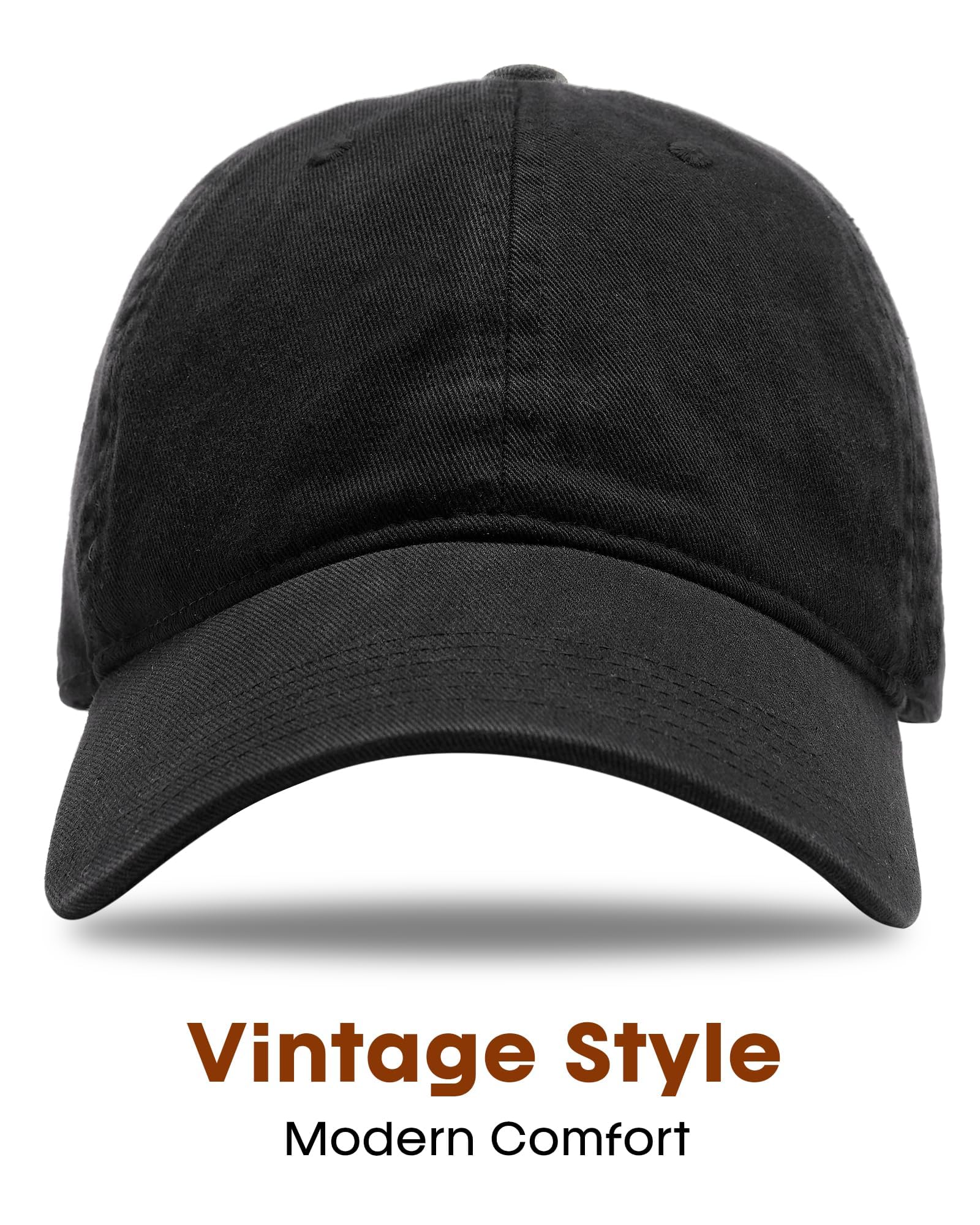 FURTALK Cotton Low Profile Baseball Cap Hat for Men Women Adjustable Dad Hat Four Seasons Classic Black