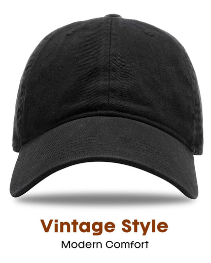 FURTALK Cotton Low Profile Baseball Cap Hat for Men Women Adjustable Dad Hat Four Seasons Classic Black