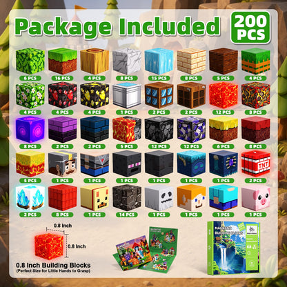 200PCS Light Up Magnetic Blocks, Building Cube Set Birthday Gifts for Kids 🍁 All In One Marketplace Canada