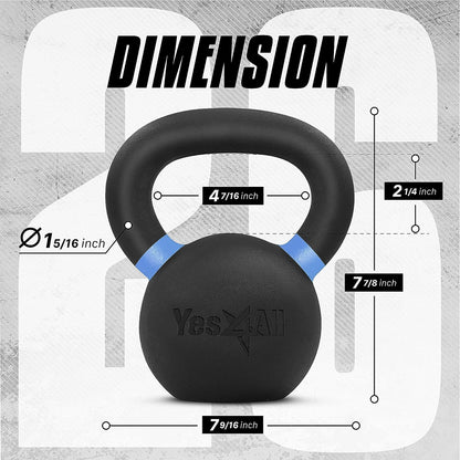 Yes4All Powder Coated Kettlebell Weights with Wide Handles & Flat Bottoms – 12kg/26lbs Cast Iron Kettlebells for Strength, Conditioning & Cross-Training 🍁 All In One Marketplace Canada