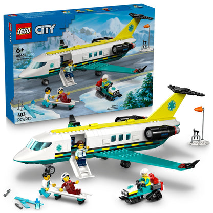 LEGO City Emergency Air Ambulance Airplane Building Toy for Kids - Pretend Play Rescue Airplane Model for Boys & Girls, Ages 6+ - Building Blocks W/Hero Minifigures - Gift Idea for Birthdays - 60465 🍁 All In One Marketplace Canada