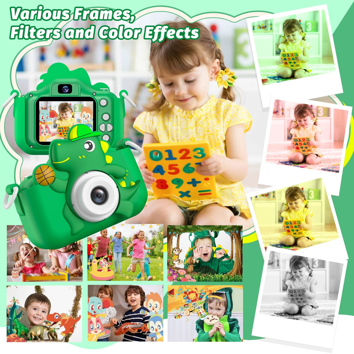 Kids Camera Toy, masterbee Dinosaur Toys Camera for Kid Age 3-12, Christmas/Birthday Gifts for Boys and Girls, 1080P HD Kids Digital Camera, Children Camera Gift for 3 4 5 6 7 8 9 10 11 12 Year Old 🍁 All In One Marketplace Canada