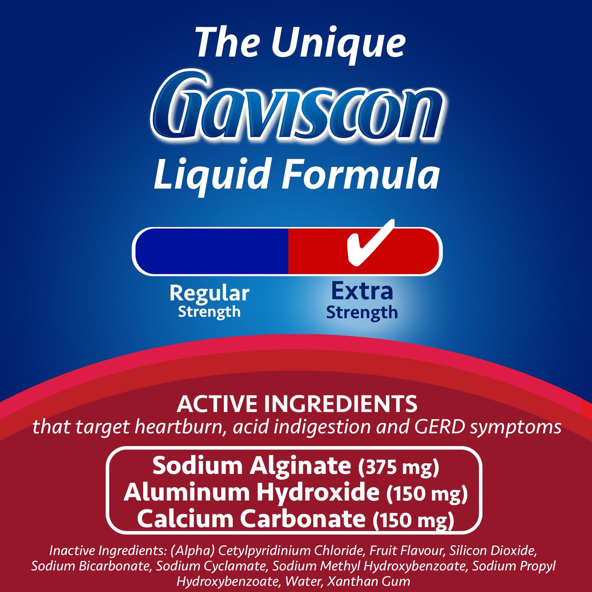Gaviscon Liquid Extra Strength Antacid - 340 ml - Antacid Liquid for Day and Night Heartburn Relief, Acid Reflux and GERD Relief, Fruit Blend - Free of Aluminum, Lactose and Gluten Gaviscon