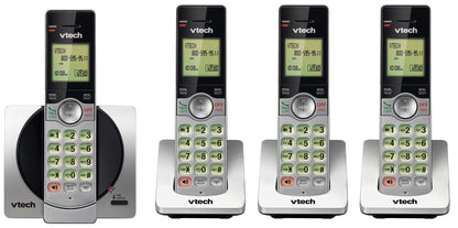 VTech DECT 6.0 Four Handset Cordless Phones with Caller ID, Backlit Keypads and Screens, Full Duplex Handset Speakerphones, Call Block, (Non ITAD Version) Silver/Black - CS6919-4 🍁 All In One Marketplace Canada