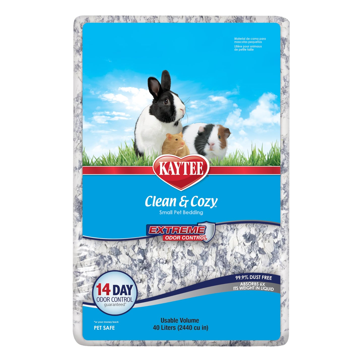 Kaytee Extreme Odor Control Bedding for Pet Guinea Pigs, Rabbits, Hamsters, Gerbils, and Chinchillas, 40 Liter Kaytee