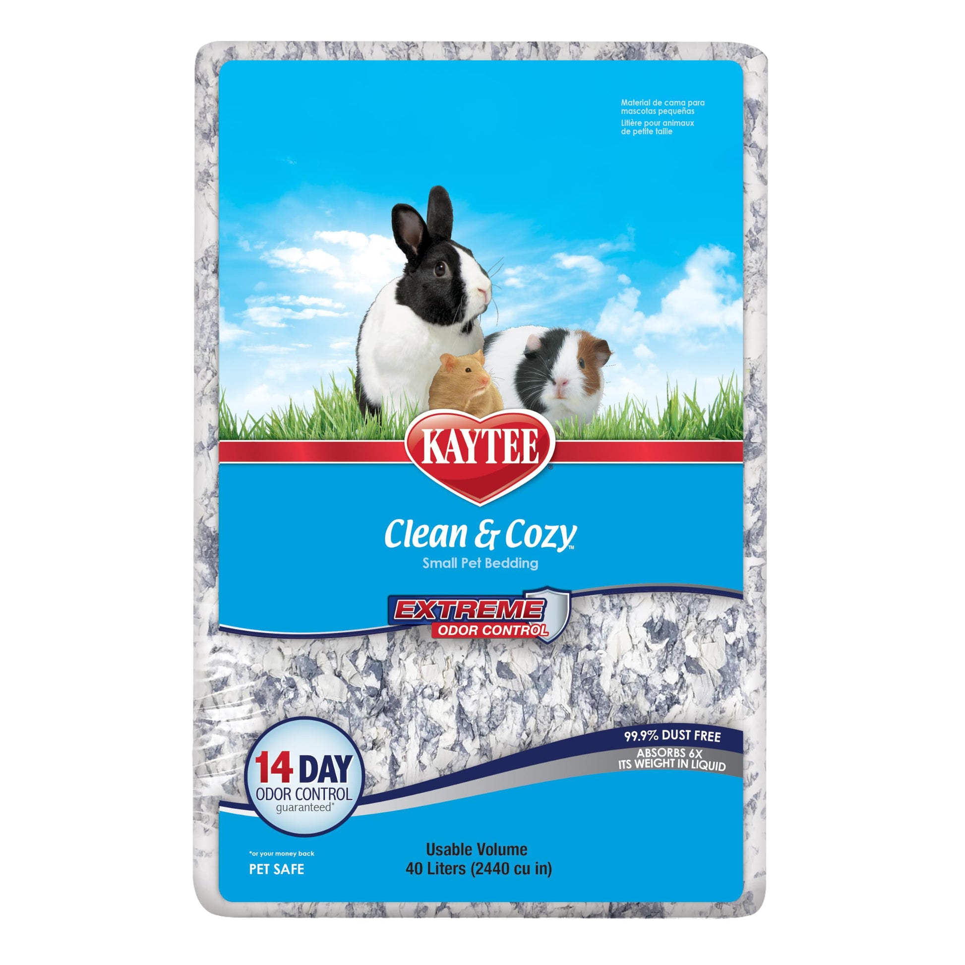 Kaytee Extreme Odor Control Bedding for Pet Guinea Pigs, Rabbits, Hamsters, Gerbils, and Chinchillas, 40 Liter Kaytee