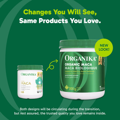 Organika Maca Certified Organic Powder- Gelatinized for High Bioavialability, Hormone Balance, Adaptogen to Help with Stress and Energy - 200 g Organika