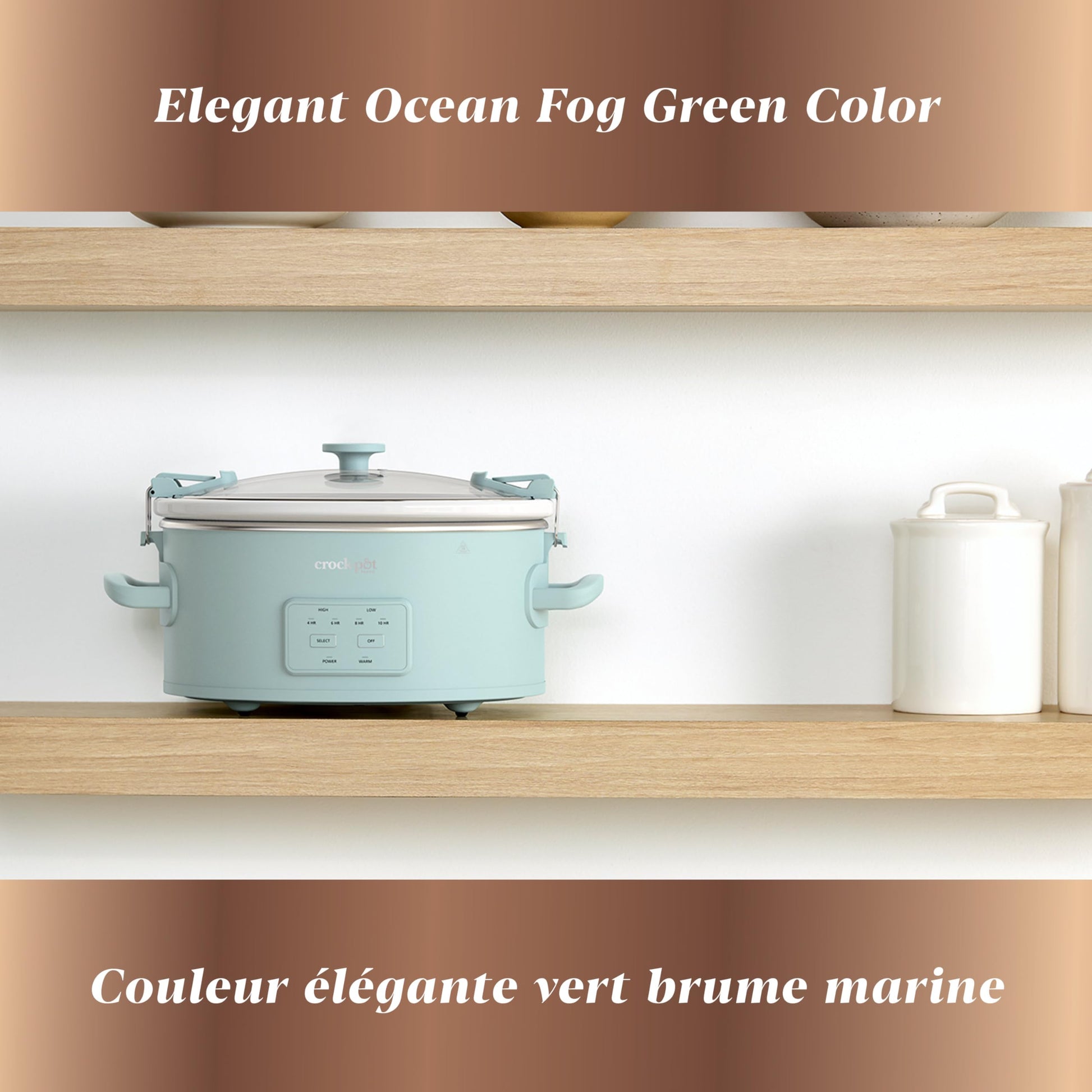 Crock-Pot Design Series Programmable 6-Quart Slow Cooker, Ocean Fog Green Crock-Pot