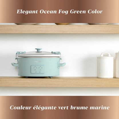 Crock-Pot Design Series Programmable 6-Quart Slow Cooker, Ocean Fog Green Crock-Pot