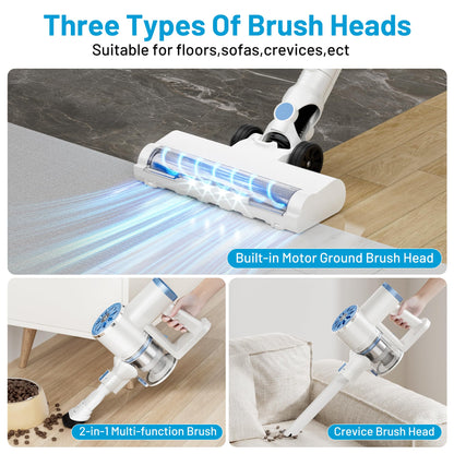 VIPSUN Cordless Vacuum Cleaner with Self-Standing, LED Screen Stick Vacuum Cleaners for Home, Lightweight Powerful Suction Vacuum, 6-in-1 Rechargeable Vacuum for Carpets, Pet Hair, Hardwood Floors - Available at All In One Marketplace Canada