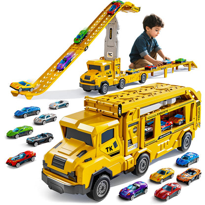Transport Truck Toy for Kids, Transport Vehicle with Double Race Ramp Track 🍁 All In One Marketplace Canada