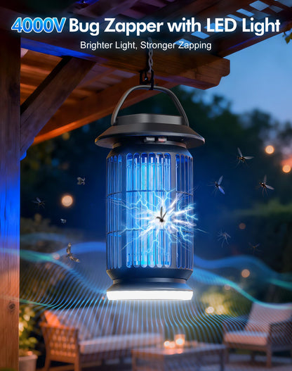 REOGLE 2-in-1 Bug Zapper Indoor Outdoor, 4000V Electric Mosquito Zapper with 365nm UV Light Trap & LED Night Light, Covers 2100 sq ft, Insect Fly Trapper Bug Light for Patio, Garage, Backyard, Porch - Available at All In One Marketplace Canada