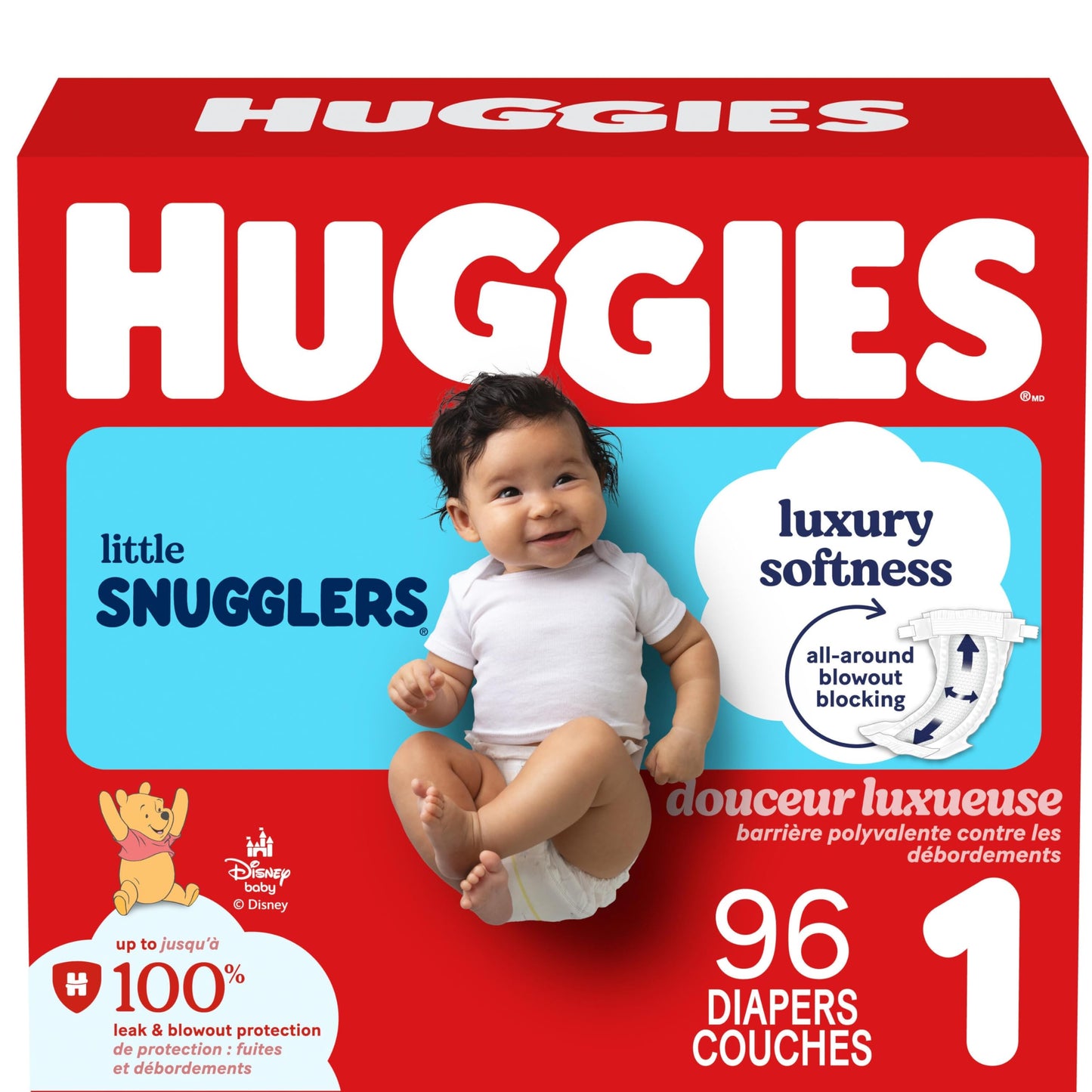 HUGGIES Diapers Size 1 - Huggies Little Snugglers Disposable Baby HUGGIES Diapers, 96ct, Giga Pack