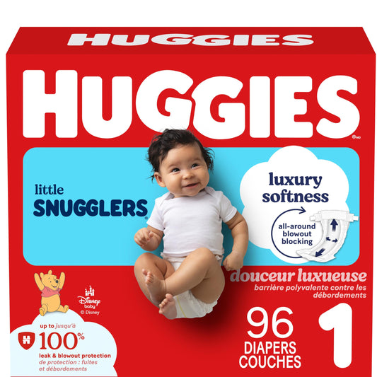 HUGGIES Diapers Size 1 - Huggies Little Snugglers Disposable Baby HUGGIES Diapers, 96ct, Giga Pack