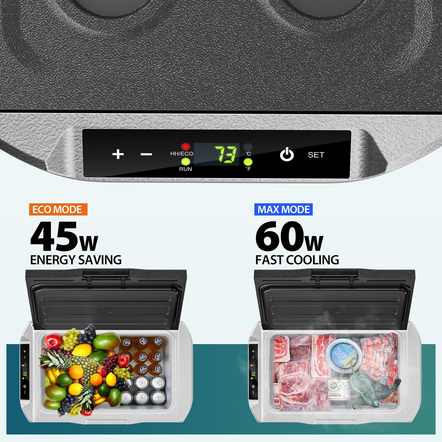 EUHOMY 12 Volt Refrigerator, 22QT(21L) 12V Cooler, Compressor Electric Cooler -4℉~68℉, 12V Fridge 12/24V DC 110-240V AC, Portable Freezer for Camping, Travel, Truck, Home EUHOMY